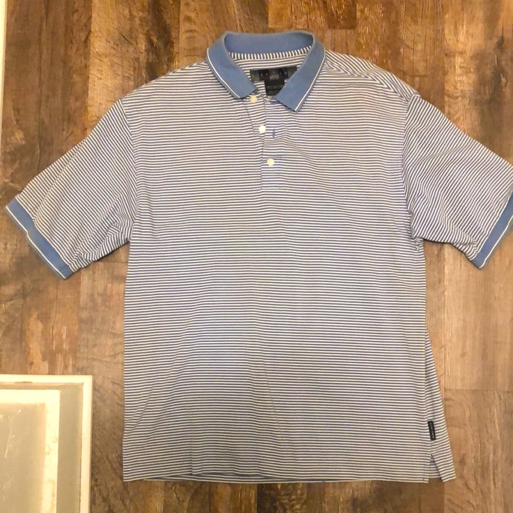 Men’s Medium Nike Golf blue striped polo shirt